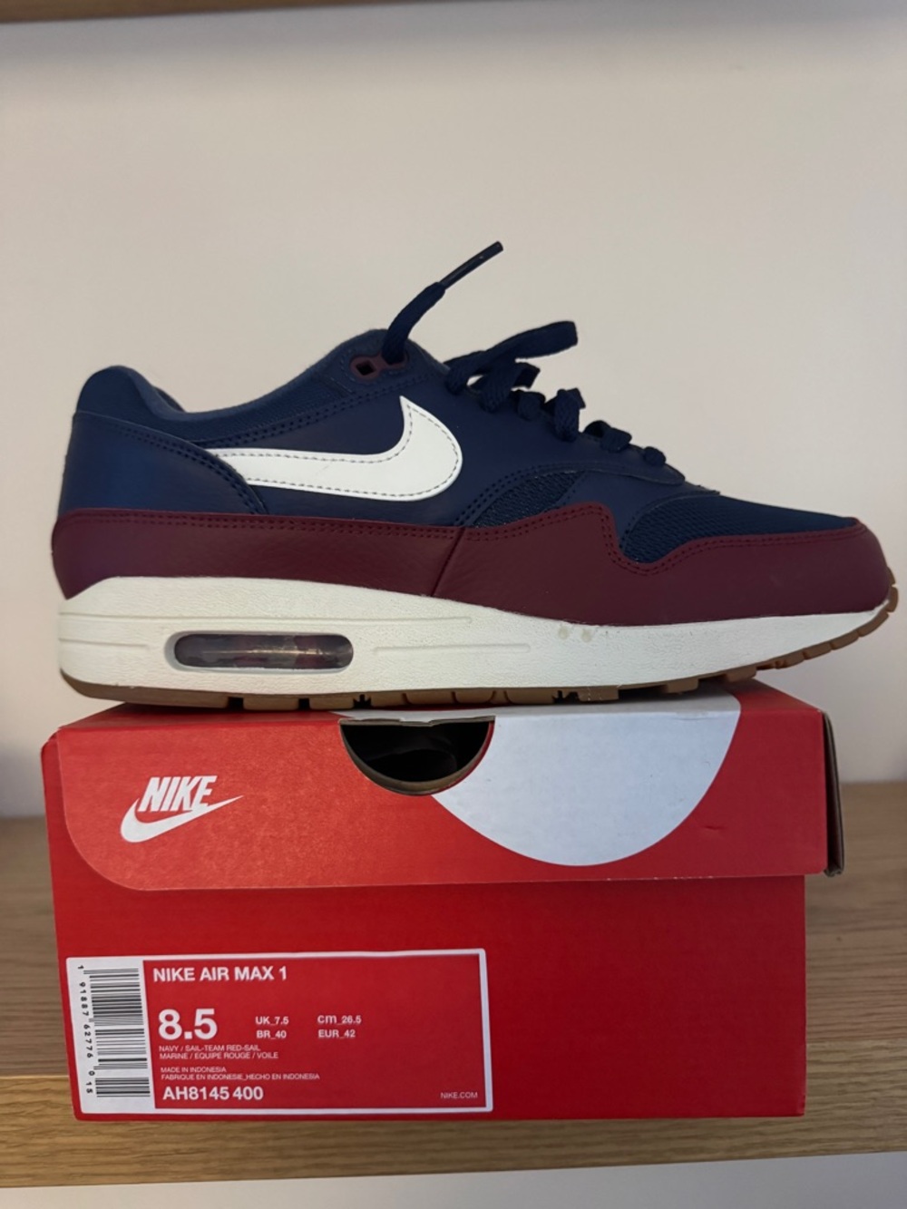 Men’s Nike Air Max 1 “Navy Team Red”